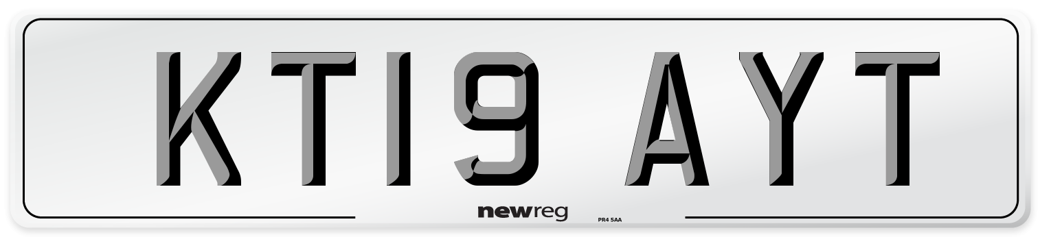 KT19 AYT Number Plate from New Reg